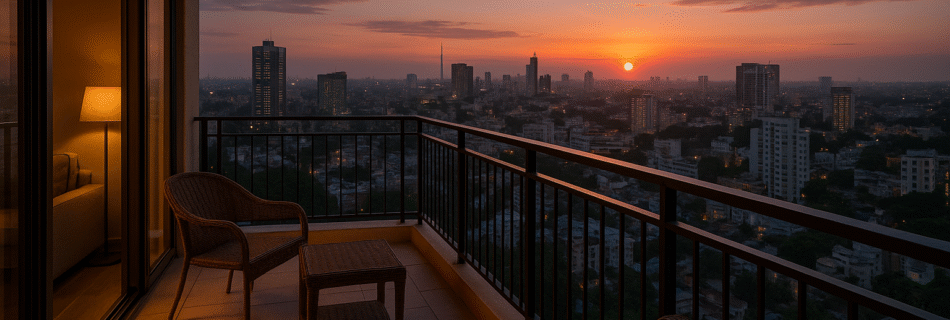 "Luxury villa in Bangalore with modern design" "Premium apartment view with Bangalore skyline" "Concierge service in upscale gated community" "Bangalore smart home with rooftop pool"